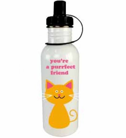 กระบอกน้ำพิมพ์รูป You are a purrfect friend bottle